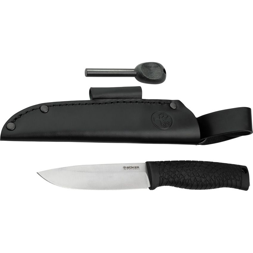 Böker Bronco 4.5″ Fixed Blade Knife – Prairie Coyote Engraving
