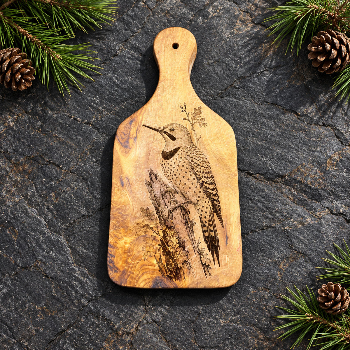 Northern Flicker Olive Wood Board