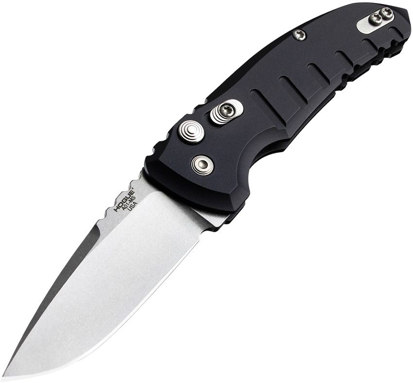 Hogue A01 MicroSwitch Automatic Knife – Black Aluminum & CPM-154