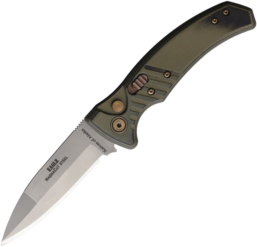 Knives of Alaska Eagle Auto Knife – OD/Blk G10 & MagnaCut